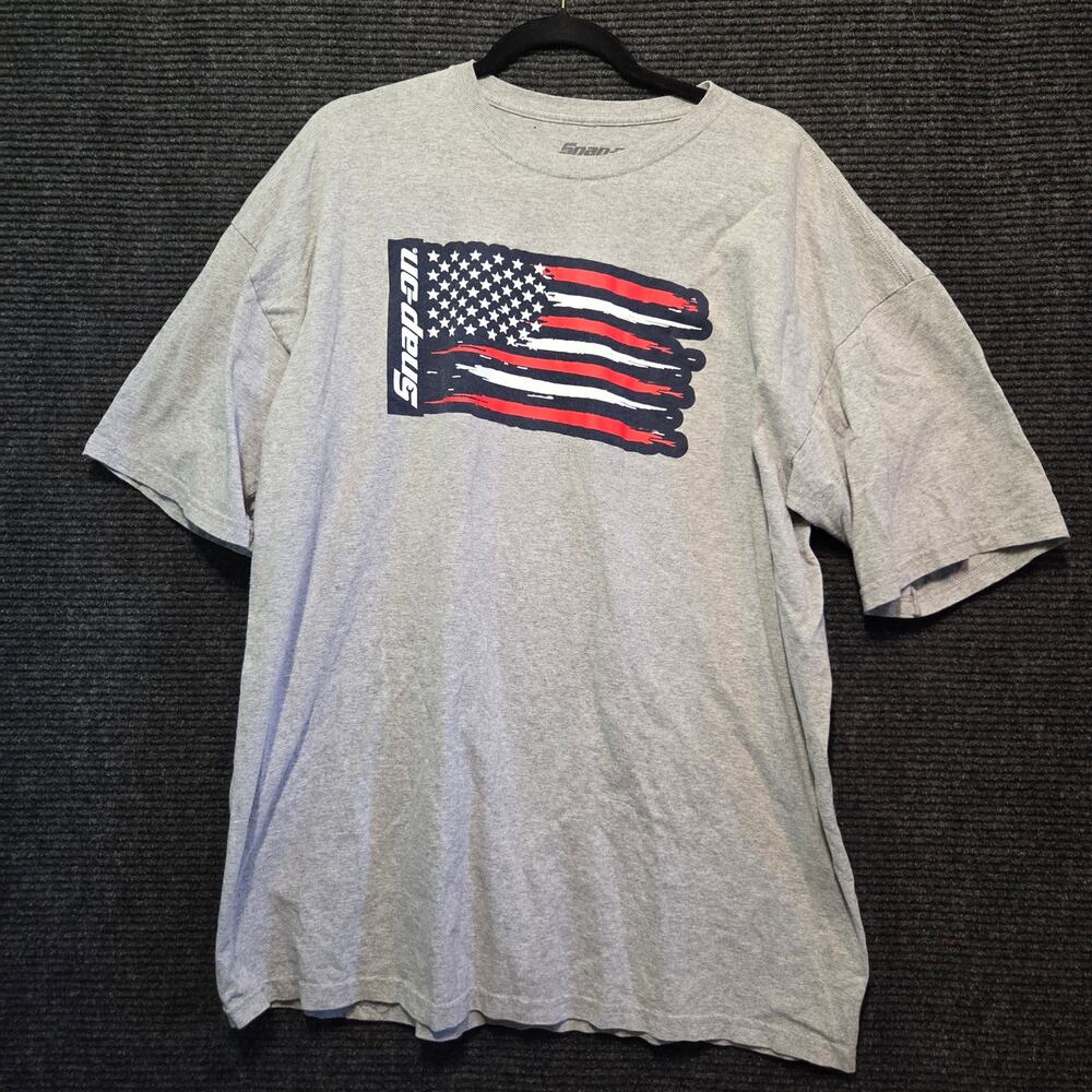Snap-on Tools US American Flag Graphic T-Shirt Mens XXL Gray Short Sleeve Tee